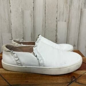 Kate Spade Women's Lillie White‎ Ruffle Slip-On Sneakers Size 6.5 Casual Flats